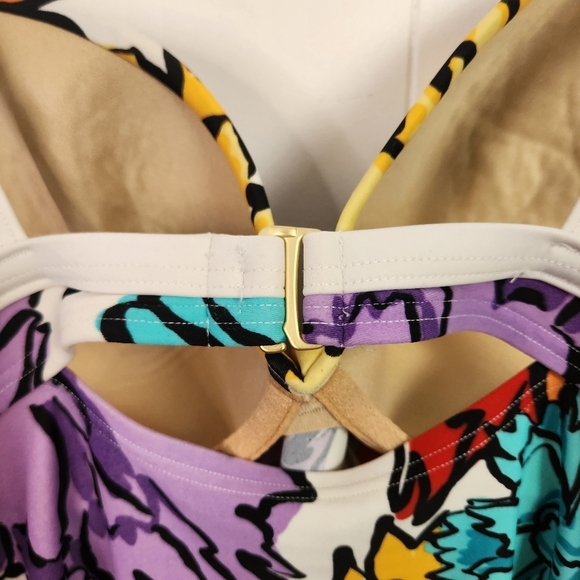 Lane Bryant Floral Underwire Tankini Swim Top Bottoms Swimsuit White 42B 2X - Picture 4 of 9